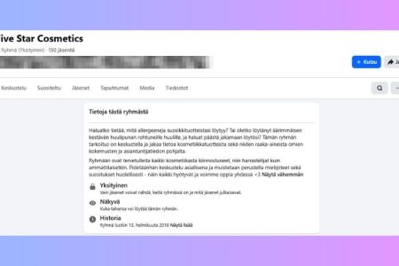 Facebok-ryhmä kosmetiikka-arvosteluille